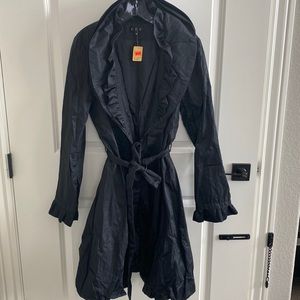 NWA trendy coat with ruffles collar, puffy bottom, can wear dressier or casual.